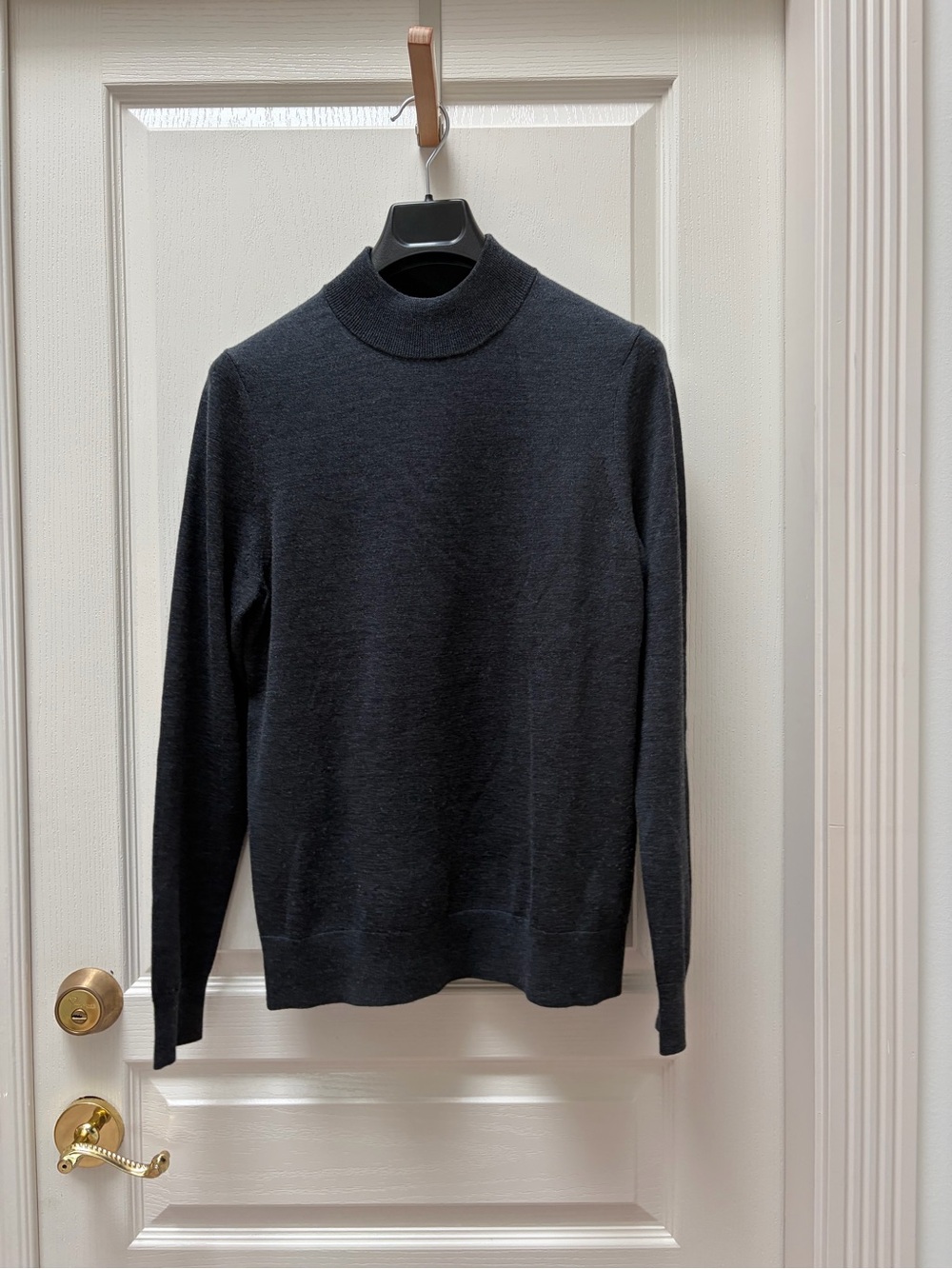 Sandro Men's Charcoal Mock Neck wool sweater